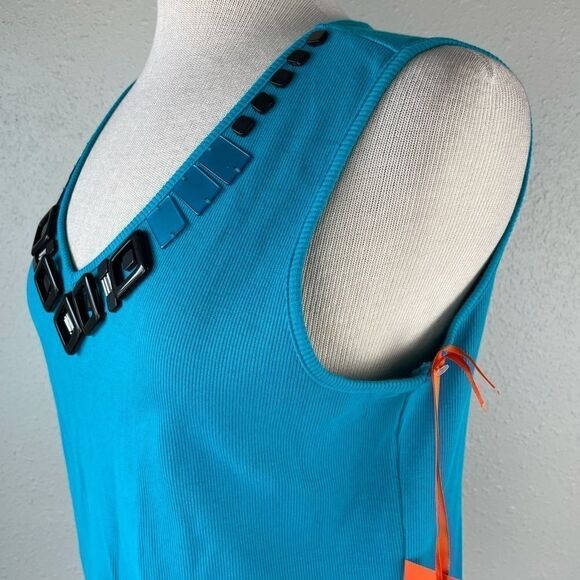 NWT Hearts of Palm Tank Blue Top Size Petite L - Picture 5 of 8